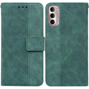 For Motorola Moto G Stylus 4G 2022 Geometric Embossed Leather Phone Case(Green) (OEM)