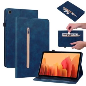 For Samsung Galaxy Tab A7 10.4 2020 SM-T500 Skin Feel Solid Color Zipper Smart Leather Tablet Case(Blue) (OEM)