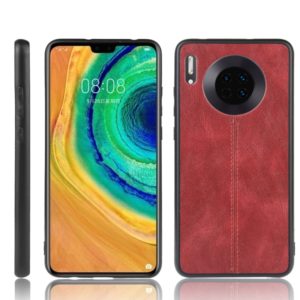 For Huawei Mate 30 Shockproof Sewing Cow Pattern Skin PC + PU + TPU Case(Red) (OEM)