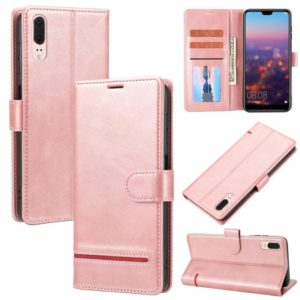 For Huawei P20 Classic Wallet Flip Leather Phone Case(Pink) (OEM)