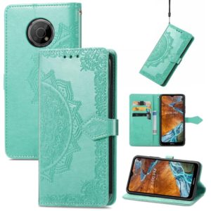 For Nokia G300 Mandala Flower Embossed Flip Leather Phone Case(Green) (OEM)