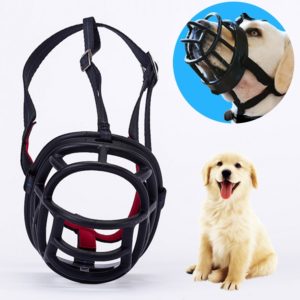 Dog Muzzle Prevent Biting Chewing and Barking Allows Drinking and Panting, Size: 8.2*7.6*10.4cm(Black) (OEM)