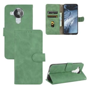 For Nokia 7.3 Solid Color Skin Feel Magnetic Buckle Horizontal Flip Calf Texture PU Leather Case with Holder & Card Slots & Wallet(Green) (OEM)