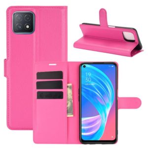 For OPPO A72 / A73 5G Litchi Texture Horizontal Flip Protective Case with Holder & Card Slots & Wallet(Rose Red) (OEM)