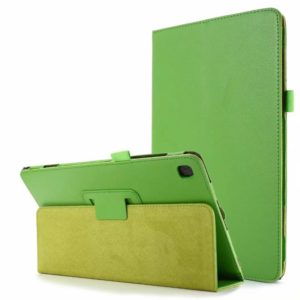 For Samsung Galaxy Tab A7 10.4 (2020) T500 Litchi Texture Horizontal Flip Solid Color Leather Case with Holder(Green) (OEM)