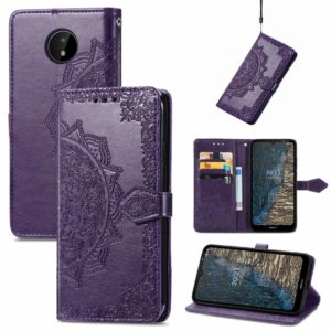 For Nokia C20 Mandala Embossing Pattern Horizontal Flip Leather Case with Holder & Card Slots & Wallet & Lanyard(Purple) (OEM)