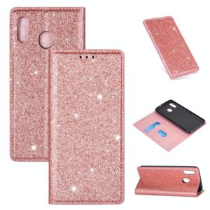 For Samsung Galaxy A60 Ultrathin Glitter Magnetic Horizontal Flip Leather Case with Holder & Card Slots(Rose Gold) (OEM)