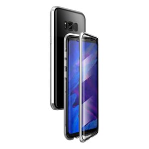 For Samsung Galaxy S8+ Magnetic Metal Frame Double-sided Tempered Glass Case(Silver) (OEM)