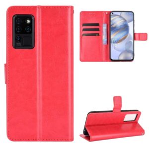 For Oukitel C21 Crazy Horse Texture Horizontal Flip Leather Case with Holder & Card Slots & Lanyard(Red) (OEM)