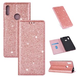 For Huawei Y6 (2019) Ultrathin Glitter Magnetic Horizontal Flip Leather Case with Holder & Card Slots(Rose Gold) (OEM)