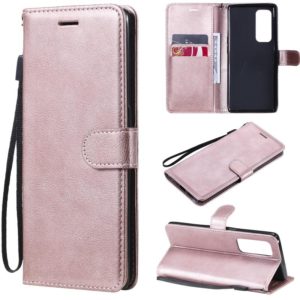 For OPPO Reno5 Pro+ 5G / Find X3 Neo Solid Color Horizontal Flip Protective Leather Case with Holder & Card Slots & Wallet & Photo Frame & Lanyard(Rose Gold) (OEM)