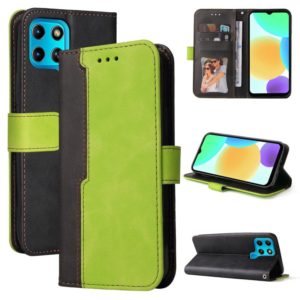 For Infinix Smart 6 Stitching-Color Horizontal Flip Leather Case(Green) (OEM)