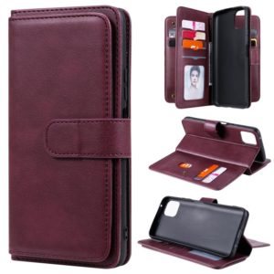 For Huawei Enjoy 20 5G Multifunctional Magnetic Copper Buckle Horizontal Flip Solid Color Leather Case with 10 Card Slots & Wallet & Holder & Photo Frame(Wine Red) (OEM)