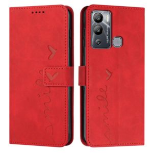 For Infinix Hot 12i Skin Feel Heart Pattern Leather Phone Case(Red) (OEM)