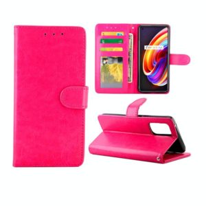 For OPPO Realme X7 Pro Crazy Horse Texture Leather Horizontal Flip Protective Case with Holder & Card Slots & Wallet & Photo Frame(Rose Red) (OEM)