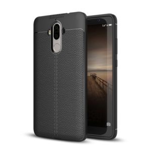 For Huawei Mate 9 Litchi Texture Full Coverage TPU Protective Back Cover Case (Black) (OEM)