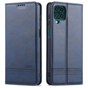 For Samsung Galaxy M62 / F62 AZNS Magnetic Calf Texture Horizontal Flip Leather Case with Card Slots & Holder & Wallet(Dark Blue) (AZNS) (OEM)