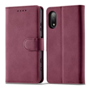 For Sony Xperia Ace II Frosted Anti-theft Brush Horizontal Flip Leather Phone Case(Wine Red) (OEM)