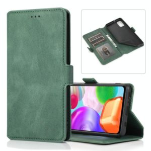 For Samsung Galaxy A41 Retro Magnetic Closing Clasp Horizontal Flip Leather Case with Holder & Card Slots & Photo Frame & Wallet(Dark Green) (OEM)