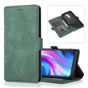 For Xiaomi Redmi Note 8 Pro Retro Magnetic Closing Clasp Horizontal Flip Leather Case with Holder & Card Slots & Photo Frame & Wallet(Dark Green) (OEM)