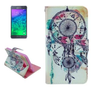 Tribal Style Bells Pattern Leather Case with Card Slots & Holder & Wallet for Galaxy Alpha (OEM)
