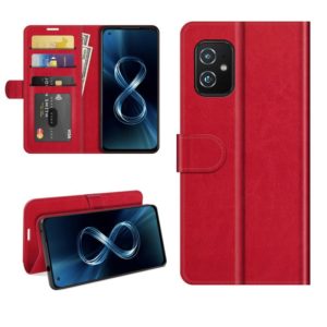 For Asus Zenfone 8 R64 Texture Single Horizontal Flip Protective Case with Holder & Card Slots & Wallet& Photo Frame(Red) (OEM)