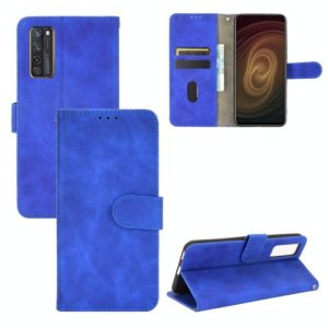 For ZTE Axon 20 5G / A20 5G Solid Color Skin Feel Magnetic Buckle Horizontal Flip Calf Texture PU Leather Case with Holder & Card Slots & Wallet(Blue) (OEM)