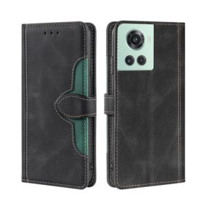 For OnePlus Ace / 10R Skin Feel Magnetic Buckle Leather Phone Case(Black) (OEM)