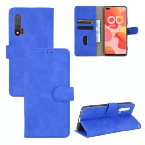For Huawei nova 6 5G Solid Color Skin Feel Magnetic Buckle Horizontal Flip Calf Texture PU Leather Case with Holder & Card Slots & Wallet(Blue) (OEM)