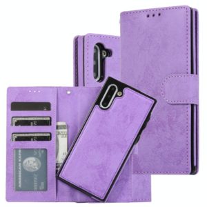 For Samsung Galaxy Note10 Retro 2 in 1 Detachable Magnetic Horizontal Flip TPU + PU Leather Case with Holder & Card Slots & Photo Frame & Wallet(Purple) (OEM)