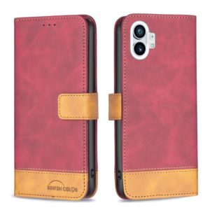 For Nothing Phone 1 BF11 Color Matching Skin Feel Leather Phone Case(Red) (OEM)