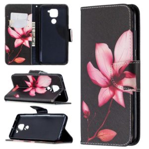 For Xiaomi Redmi Note 9 Colored Drawing Pattern Horizontal Flip Leather Case with Holder & Card Slots & Wallet(Lotus) (OEM)