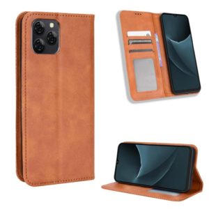 For Blackview A95 Magnetic Buckle Retro Texture Leather Phone Case(Brown) (OEM)