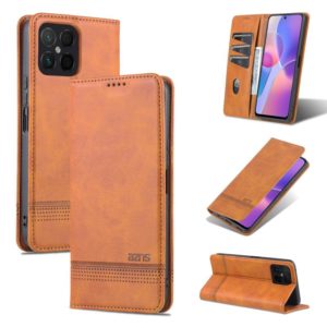 For Honor X8 / X30i AZNS Magnetic Calf Texture Flip Leather Phone Case(Light Brown) (AZNS) (OEM)