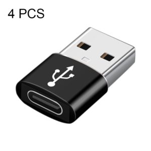 USB-C / Type-C Female to USB 2.0 Male Aluminum Alloy Adapter, Support Charging & Transmission(Black) (OEM)