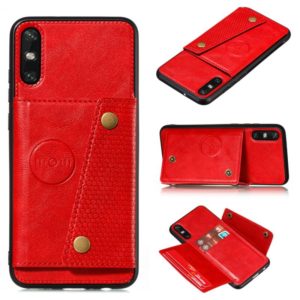 For Huawei Enjoy 10e PU + TPU Shockproof Magnetic Protective Case with Card Slots(Red) (OEM)