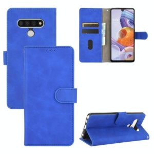 For LG Stylo 6 Solid Color Skin Feel Magnetic Buckle Horizontal Flip Calf Texture PU Leather Case with Holder & Card Slots & Wallet(Blue) (OEM)