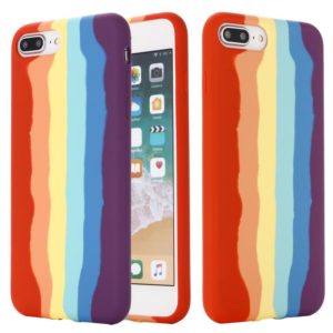 Rainbow Liquid Silicone Shockproof Full Coverage Protective Case For iPhone 7 Plus / 8 Plus (OEM)