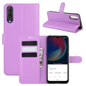 For Wiko view 4/ 4 lite Litchi Texture Horizontal Flip Protective Case with Holder & Card Slots & Wallet(Purple) (OEM)
