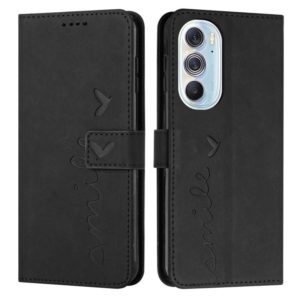 For Motorola Edge X30 Skin Feel Heart Pattern Leather Phone Case(Black) (OEM)