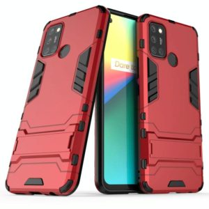 For OPPO Realme 7i PC + TPU Shockproof Protective Case with Invisible Holder(Red) (OEM)