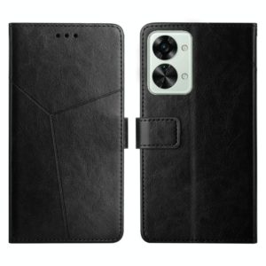 For OnePlus Nord 2T 5G Y Stitching Horizontal Flip Leather Phone Case(Black) (OEM)