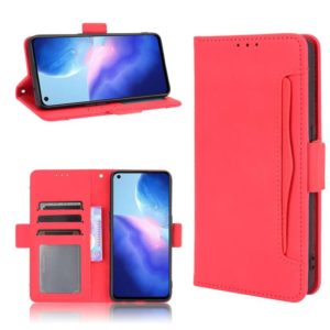 For OPPO Reno5 4G Skin Feel Calf Pattern Horizontal Flip Leather Case with Holder & Card Slots & Photo Frame(Red) (OEM)