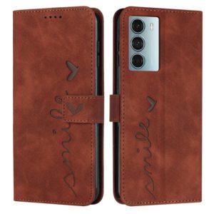 For Motorola Moto G200 Skin Feel Heart Pattern Leather Phone Case(Brown) (OEM)