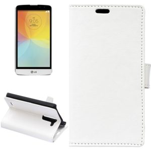 Crazy Horse Texture Horizontal Flip Solid Color Magnetic Buckle Leather Case with Holder & Card Slots & Wallet for LG L Bello / D331(White) (OEM)