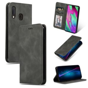 Retro Skin Feel Business Magnetic Horizontal Flip Leather Case for Galaxy A20E & A10E & A202F(Dark Gray) (OEM)