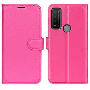 For TCL 20 R 5G Litchi Texture Horizontal Flip Phone Protective Case with Holder & Card Slots & Wallet(Rose red) (OEM)