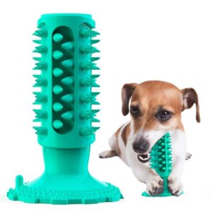 Suction Cup Sounding Dog Toy Bite Resistant Molar Stick Dog Toothbrush Pet Supplies(Lake Blue) (OEM)