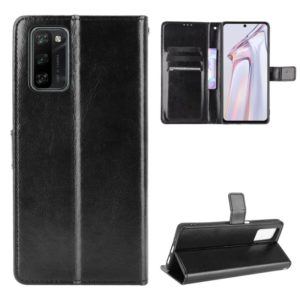 For Blackview A100 Crazy Horse Texture Horizontal Flip Leather Case with Holder & Card Slots & Lanyard(Black) (OEM)