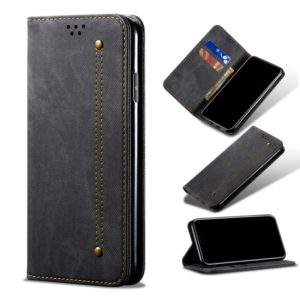 For Samsung Galaxy A72 5G Denim Texture Casual Style Horizontal Flip Leather Case with Holder & Card Slots & Wallet(Black) (OEM)